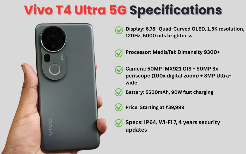 Vivo T4 Ultra 5G Specifications